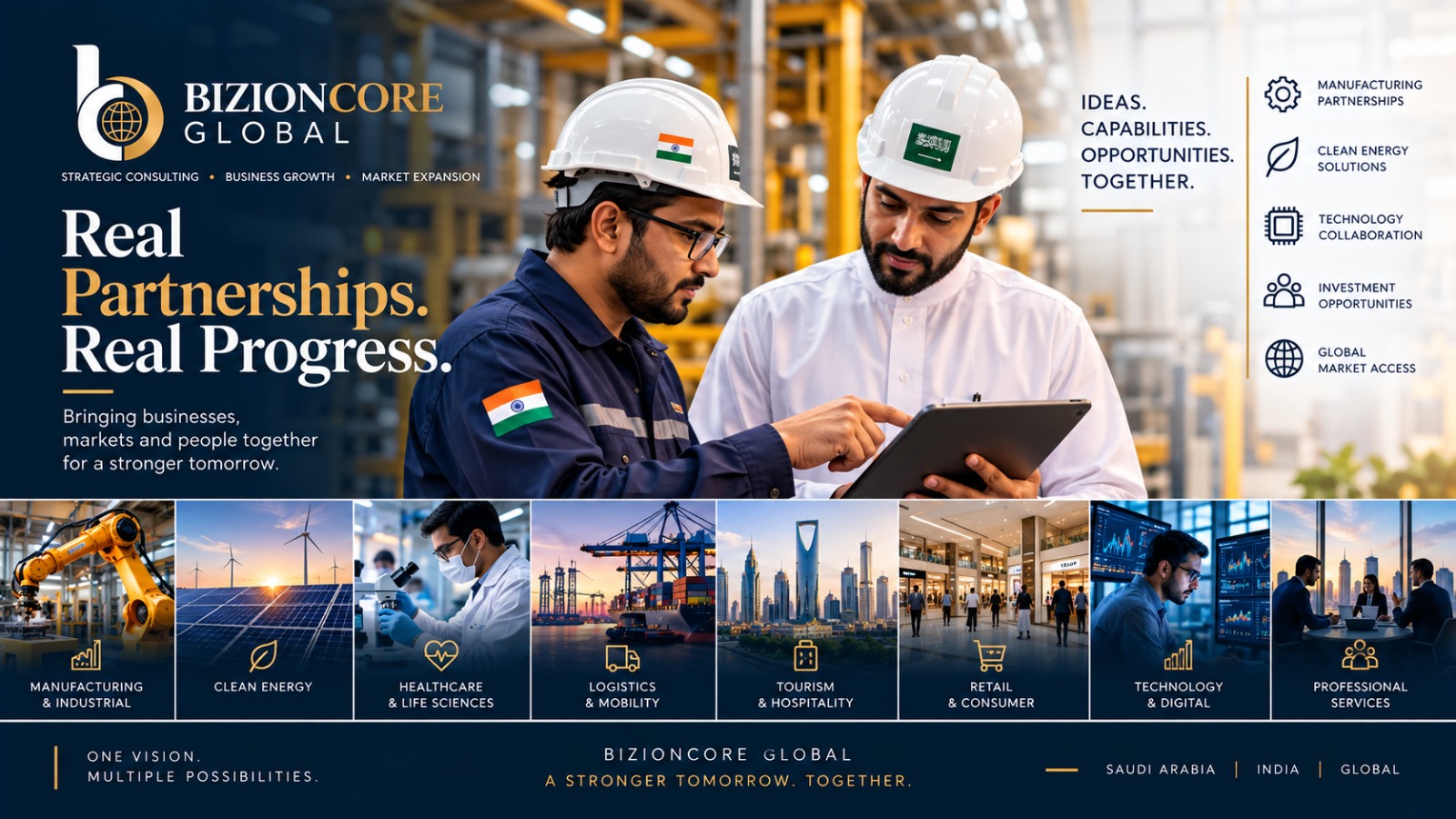 Real Partnerships. Real Progress. &mdash; Bizioncore Global Cross-Border Industrial Execution